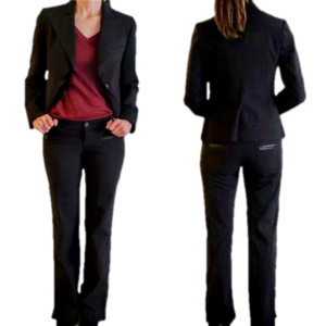 Naf Naf Women's Suit. Black & Pink Pinstripe. US 4
